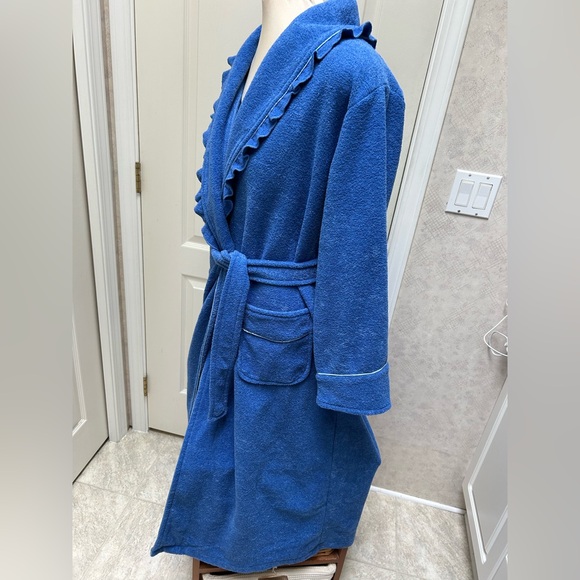 Women's Blue Ruffled Robe - Picture 2 of 6